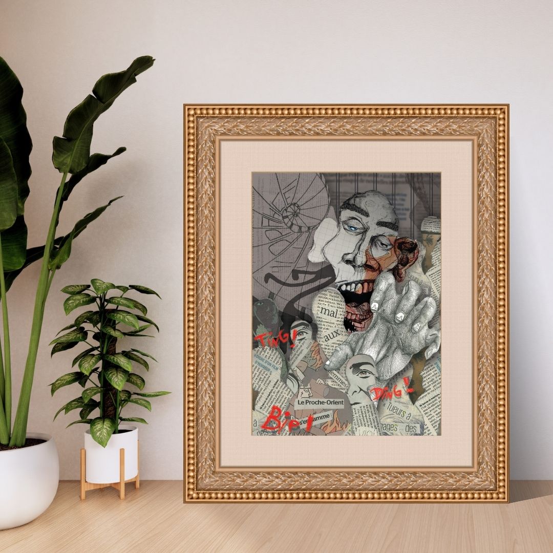Brown Green Photo Frame Display Mockup Instagram Post